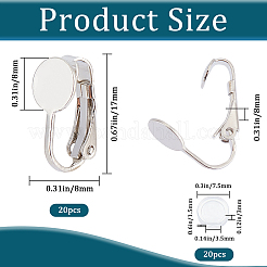 20 шт. латунная клипса для сережек&nbsp;KK-SP0001-22P