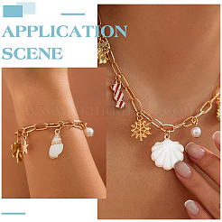 24 шт. 12 стиля подвески из натуральных ракушек с гальваническим покрытием&nbsp;SHEL-ME0001-09