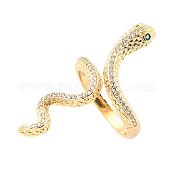 Латунные микро проложить манжеты кольца кубического циркония&nbsp;RJEW-F116-01G