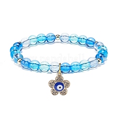 4шт 4 стильных акриловых круглых браслета из бисера&nbsp;BJEW-JB08926-03