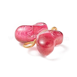 Бабочка стеклянные золотистые тона железные соединительные подвески&nbsp;PALLOY-JF01733