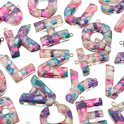 26шт 26 буквы прозрачные подвески из эпоксидной смолы&nbsp;CRES-TA0001-15