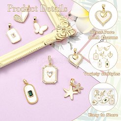 7 шт. 7 стиля латунных подвесок-ракушек&nbsp;KK-CJ0003-96