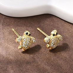 Серьги-гвоздики из циркония&nbsp;EJEW-F400-25A-G