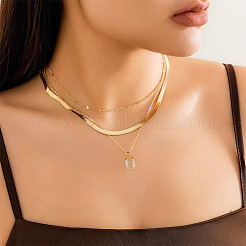 4 шт. 2 стиля подвесок в подарочной коробке из натурального розового кварца и кристалла кварца&nbsp;G-TA0001-98