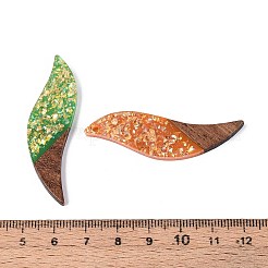 Большие подвески из непрозрачной смолы и орехового дерева&nbsp;RESI-T060-21A