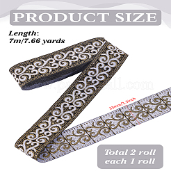 1 связка полиэстеровых жаккардовых лент с цветочным узором в этническом стиле&nbsp;OCOR-LP0001-04