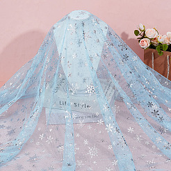 2м полиэстеровая сетчатая ткань со снежинками&nbsp;DIY-WH0622-386A