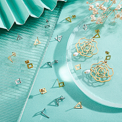 40 шт. 4 шт. фурнитура для сережек-гвоздиков из нержавеющей стали 201 с отверстием&nbsp;EJEW-DC0001-21