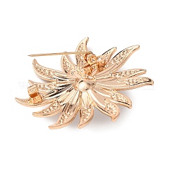 Броши из сплава с синими цветами и кристаллами горного хрусталя&nbsp;LS-JEWB-P054-02G