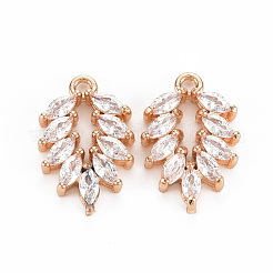 Покрытие стойки латунь микропаве прозрачные подвески из кубического циркония&nbsp;KK-T060-33-RS