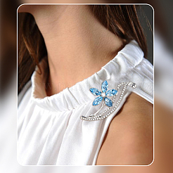 1 шт. броши из сплава цветов со стразами&nbsp;JEWB-CP0001-45