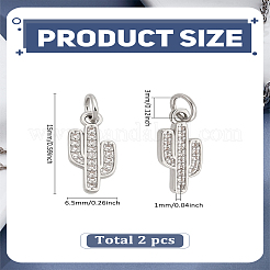 2шт латунные подвески из кубического циркония с микро-паве&nbsp;ZIRC-LP0001-64P