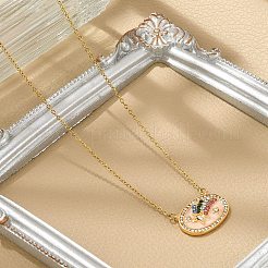 Овальные подвески в форме звезды из латуни с микропаве из кубического циркония&nbsp;LS-NJEW-R018-04G-02