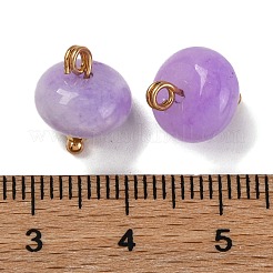 Подвески в виде блюдца из натурального белого нефрита с покрытием из золотистой латуни&nbsp;KK-B103-17B-03