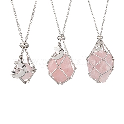 3 шт. 3 стиля 304 нержавеющая сталь пустой мешочек макраме звезда луна кулон кабель цепь ожерелье изготовление&nbsp;NJEW-JN05281