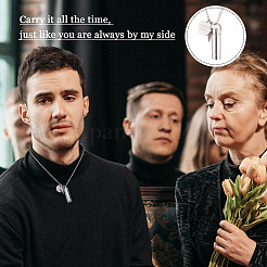 1 шт. ожерелье из нержавеющей стали 304 в форме колонны с прахом&nbsp;DIY-TA0010-07A