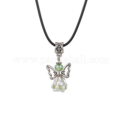 Ожерелья с подвесками из стеклянных бусин в виде ангела&nbsp;NJEW-MZ00094-03