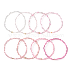 8шт. стеклянные бусины эластичные браслеты для женщин&nbsp;BJEW-MZ00269