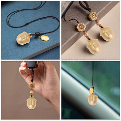 Открывающиеся латунные подвески из урны с желудями и пеплом&nbsp;KK-WH0001-25