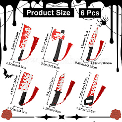 6 шт. 6 стиля закладки из акрила с кисточкой&nbsp;AJEW-CP0009-56