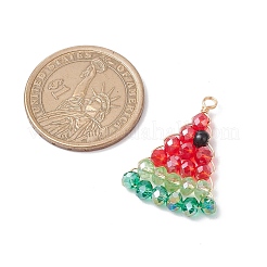 4 шт. 4-х цветные граненые гальванические стеклянные бусины-подвески&nbsp;PALLOY-TA00257