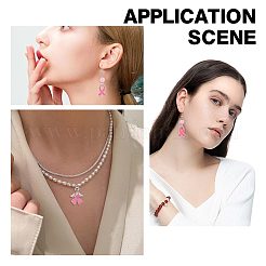 30 шт. 3 стильных розовых ленточек с эмалевым сплавом для осведомленности о раке груди в октябре&nbsp;ENAM-SC0003-32