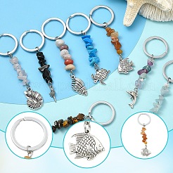 14 шт. подвесных украшений из натуральных и синтетических драгоценных камней&nbsp;HJEW-YW00196