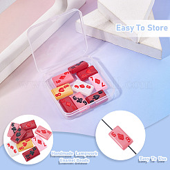 9 шт. двухцветные окрашенные стеклянные бусины&nbsp;LAMP-TA0001-87