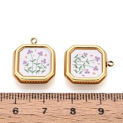 Квадрат из нержавеющей стали 304 с цветочными подвесками в печатном стиле&nbsp;STAS-T071-24B-G