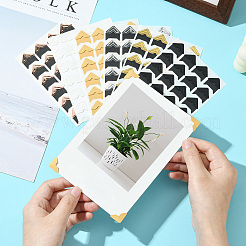 12 шт. 6 стиля ретро бумага для горячего тиснения самоклеящиеся наклейки для уголков для фотографий&nbsp;AJEW-CJ0001-53