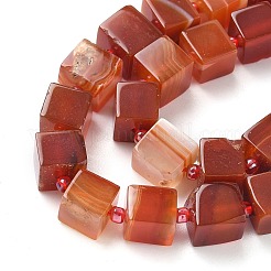 Нити бусин из натурального полосчатого агата (окрашенного и нагретого)&nbsp;G-D338-A09-02