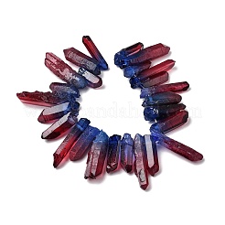 Нити из двухцветных бусин из натурального кварца&nbsp;G-Z131-K01-02