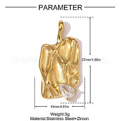 Подвески из нержавеющей стали 304 с микропаве из кубического циркония&nbsp;STAS-OY008-71G