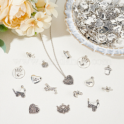 120 шт. 12 стиля подвески из сплава в тибетском стиле ко Дню матери&nbsp;FIND-WR0011-46