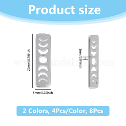 8 шт. 2-х цветные латунные подвески с фазами Луны&nbsp;KK-DC0004-23