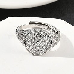 Манжеты из латуни с микро паве кубический цирконий для женщин&nbsp;RJEW-A069-13P-03