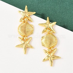 Серьги-гвоздики из латуни с подвесками на морскую тематику&nbsp;EJEW-F400-04E-G