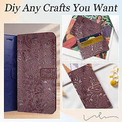 1 лист тисненой ткани с цветочным узором из искусственной кожи&nbsp;DIY-CL0002-19B