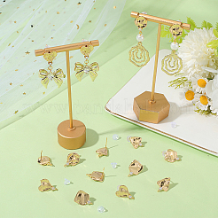 16 шт. 4 стиля латунных сережек-гвоздиков с микропаве из кубического циркония&nbsp;KK-BBC0018-64