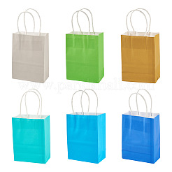 12 шт. 6-х цветные однотонные крафт-бумажные пакеты&nbsp;AJEW-TA0002-64B