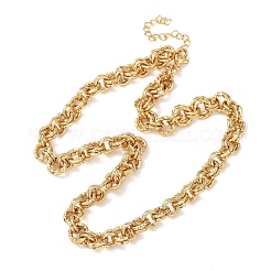 Женские цепочки-колье из нержавеющей стали 304 с текстурированной поверхностью&nbsp;NJEW-G194-05G-01