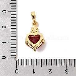 Подвески из стекла с латунными микрофианитами&nbsp;KK-P343-06G