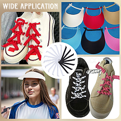 6 пара двухцветных полиэстеровых шнурков с завитками без завязок&nbsp;AJEW-CP0010-32A