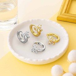 2 пара двухцветных серег-колец из латуни со стразами для женщин&nbsp;EJEW-GO0003-34