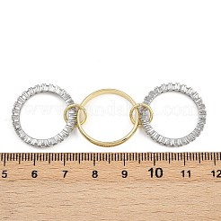 Латунные микро проложить пальцев кольца кубического циркония&nbsp;RJEW-D325-01PG-02