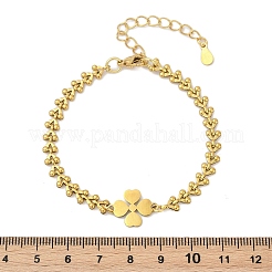 Браслеты из нержавеющей стали 304 с клеверными звеньями&nbsp;BJEW-V003-01G