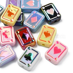 14 шт. 7-цветные радужные переливающиеся акриловые эмалевые бусины с УФ-покрытием&nbsp;SACR-YW0005-06