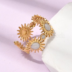 Открытые манжеты из нержавеющей стали Sun 304 для женщин&nbsp;RJEW-A091-20G