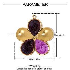 Подвески из нержавеющей стали 304 с эмалью&nbsp;STAS-OY009-53G